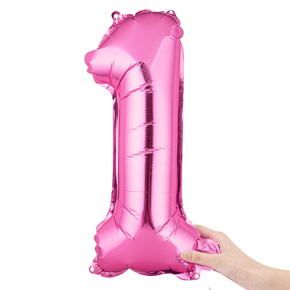 restaurantware Balloonify Pink Mylar Number 1 Balloon - 16" - 1 count box