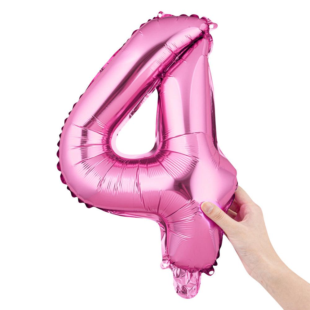 restaurantware Balloonify Pink Mylar Number 4 Balloon - 16" - 1 count box