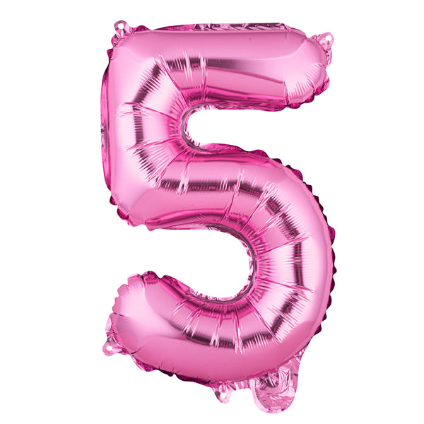 Restaurantware Balloonify Pink Mylar Number 5 Balloon - 16" - 1 Count Box