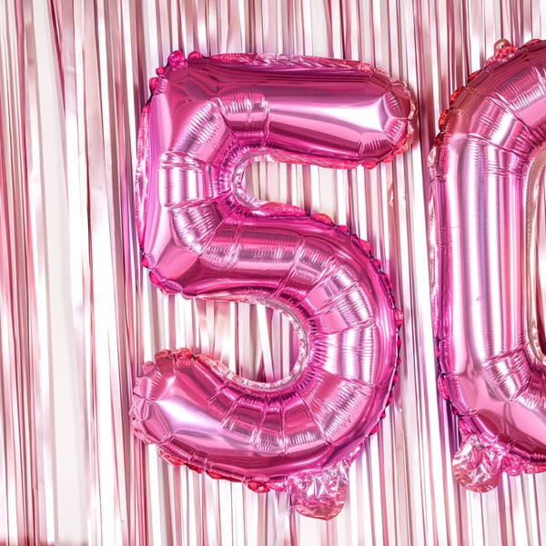 Restaurantware Balloonify Pink Mylar Number 5 Balloon - 16" - 1 Count Box