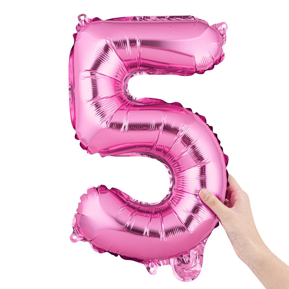restaurantware Balloonify Pink Mylar Number 5 Balloon - 16" - 1 count box