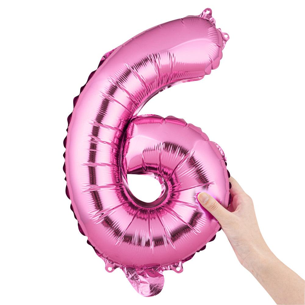 restaurantware Balloonify Pink Mylar Number 6 Balloon - 16" - 1 count box