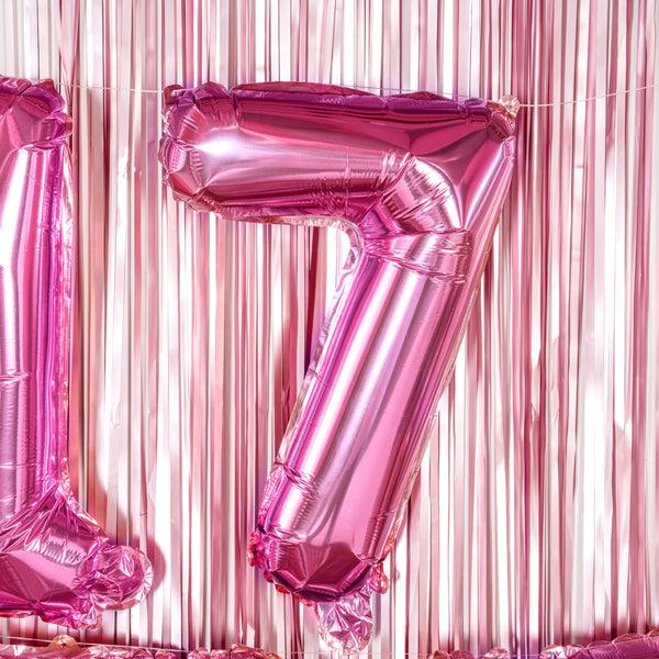 Restaurantware Balloonify Pink Mylar Number 7 Balloon - 16" - 1 Count Box