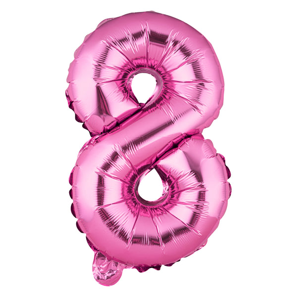 Restaurantware Balloonify Pink Mylar Number 8 Balloon - 16" - 1 Count Box