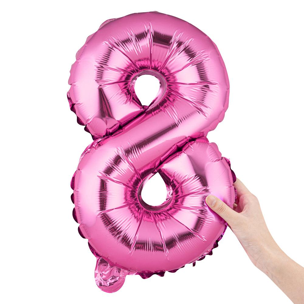 restaurantware Balloonify Pink Mylar Number 8 Balloon - 16" - 1 count box