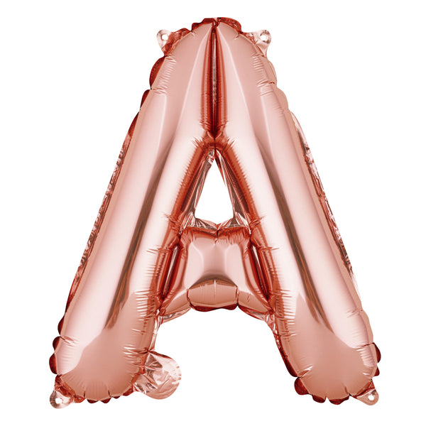 Restaurantware Balloonify Rose Gold Mylar Letter A Balloon - 16" - 1 Count Box