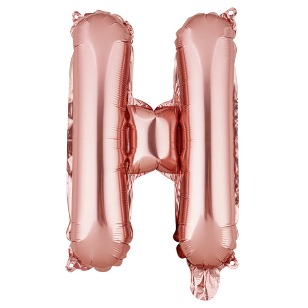 Restaurantware Balloonify Rose Gold Mylar Letter H Balloon - 16" - 1 Count Box