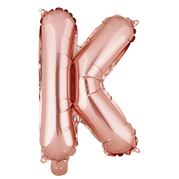 Restaurantware Balloonify Rose Gold Mylar Letter K Balloon - 16" - 1 Count Box