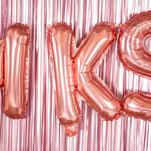 Restaurantware Balloonify Rose Gold Mylar Letter K Balloon - 16" - 1 Count Box