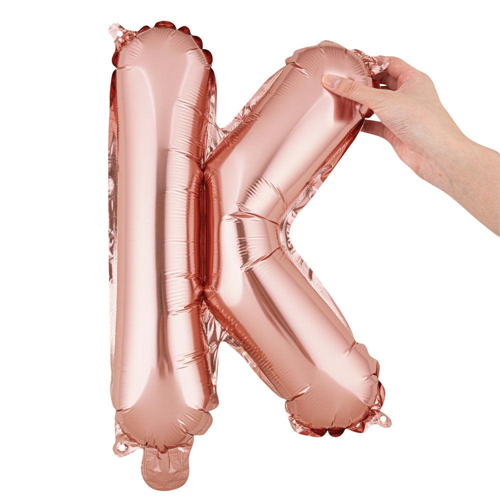 restaurantware Balloonify Rose Gold Mylar Letter K Balloon - 16" - 1 count box
