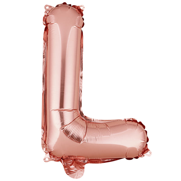 Restaurantware Balloonify Rose Gold Mylar Letter L Balloon - 16" - 1 Count Box