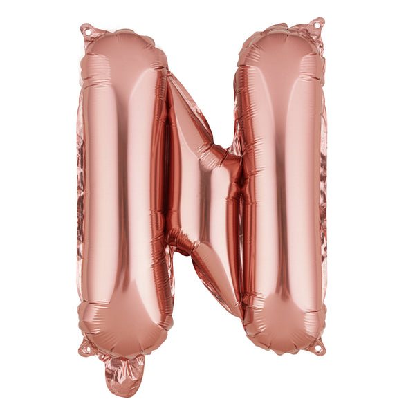 Restaurantware Balloonify Rose Gold Mylar Letter N Balloon - 16" - 1 Count Box