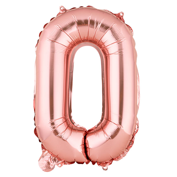 Restaurantware Balloonify Rose Gold Mylar Number 0 Balloon - 16" - 1 Count Box