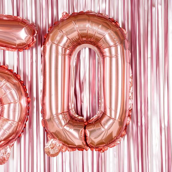 Restaurantware Balloonify Rose Gold Mylar Number 0 Balloon - 16" - 1 Count Box