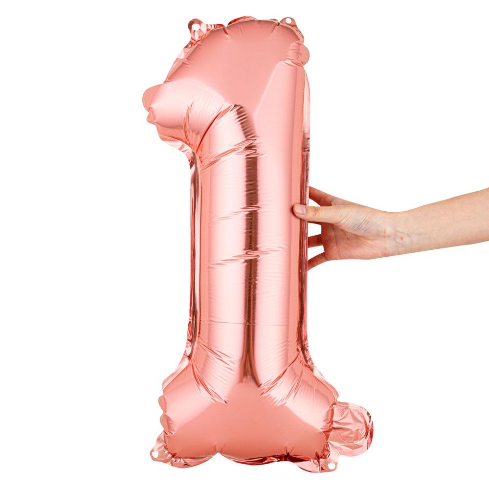 restaurantware Balloonify Rose Gold Mylar Number 1 Balloon - 16" - 1 count box