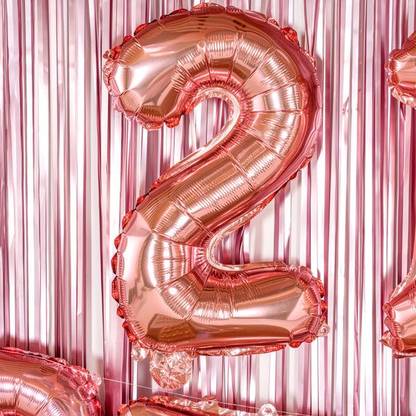 Restaurantware Balloonify Rose Gold Mylar Number 2 Balloon - 16" - 1 Count Box