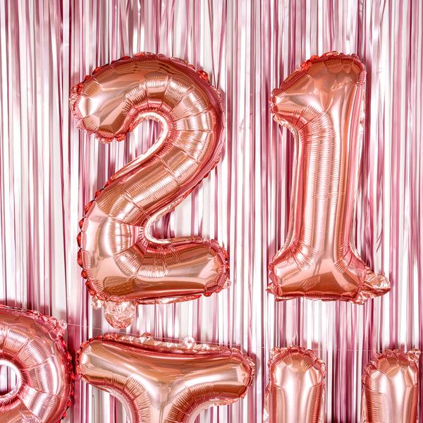 Restaurantware Balloonify Rose Gold Mylar Number 2 Balloon - 16" - 1 Count Box