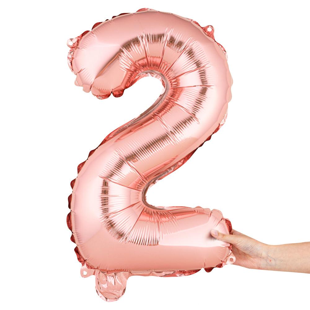 restaurantware Balloonify Rose Gold Mylar Number 2 Balloon - 16" - 1 count box