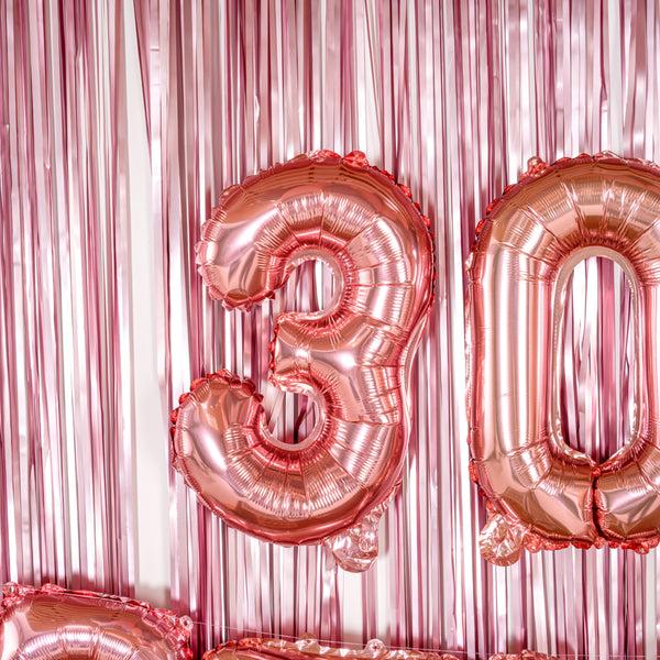 Restaurantware Balloonify Rose Gold Mylar Number 3 Balloon - 16" - 1 Count Box