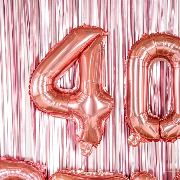 Restaurantware Balloonify Rose Gold Mylar Number 4 Balloon - 16" - 1 Count Box