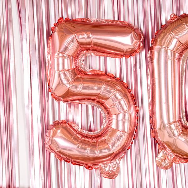Restaurantware Balloonify Rose Gold Mylar Number 5 Balloon - 16" - 1 Count Box