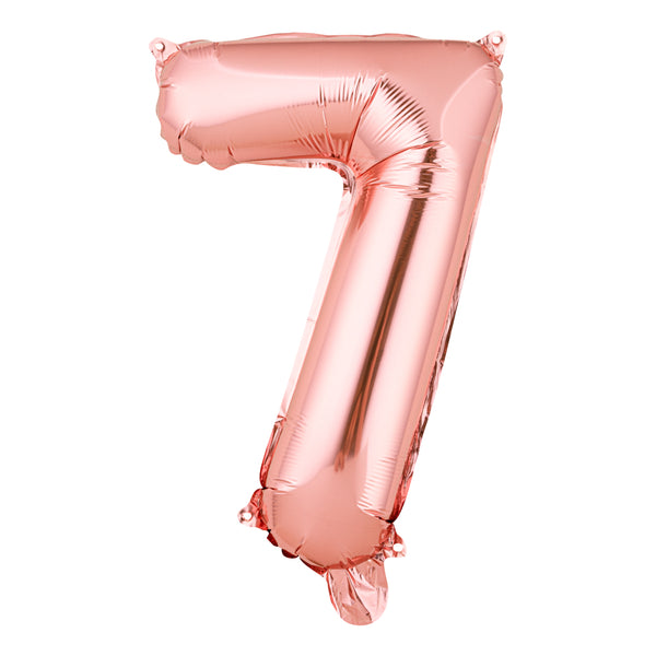 Restaurantware Balloonify Rose Gold Mylar Number 7 Balloon - 16" - 1 Count Box