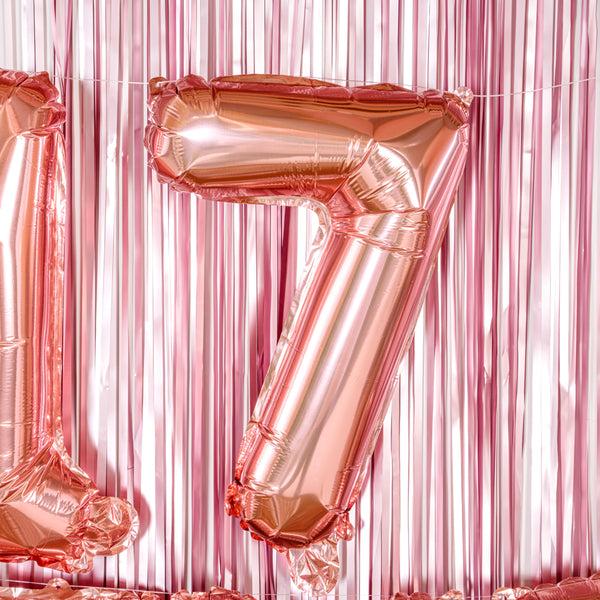 Restaurantware Balloonify Rose Gold Mylar Number 7 Balloon - 16" - 1 Count Box