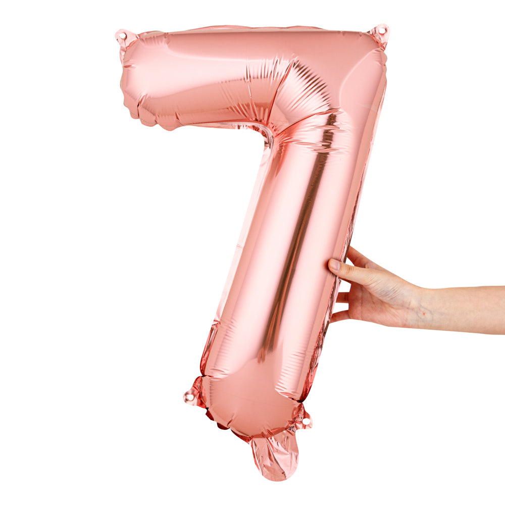 restaurantware Balloonify Rose Gold Mylar Number 7 Balloon - 16" - 1 count box