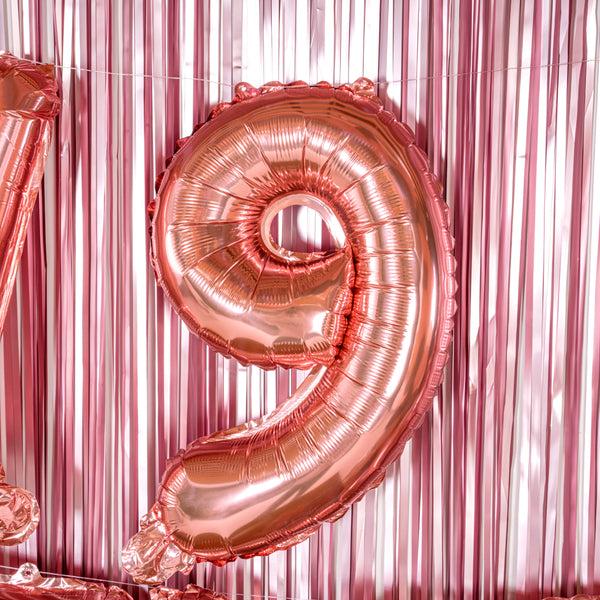 Restaurantware Balloonify Rose Gold Mylar Number 9 Balloon - 16" - 1 Count Box