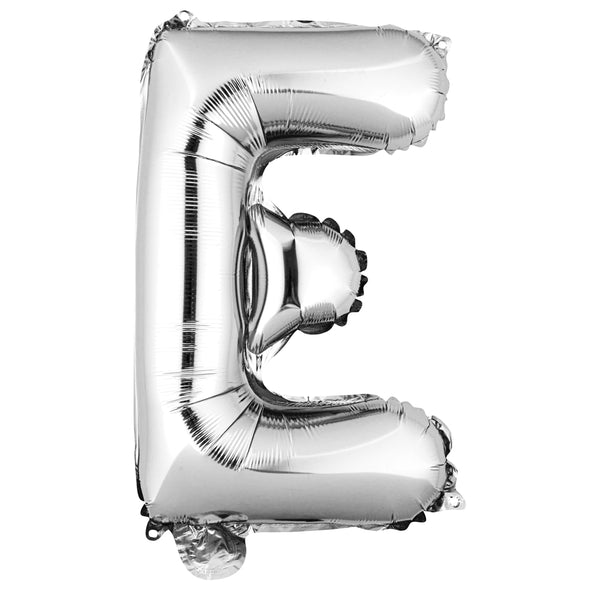 Restaurantware Balloonify Silver Mylar Letter E Balloon - 16" - 1 Count Box