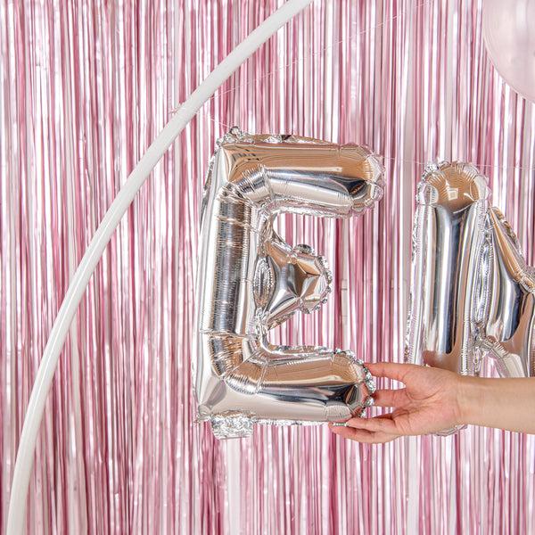 Restaurantware Balloonify Silver Mylar Letter E Balloon - 16" - 1 Count Box