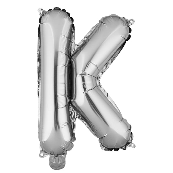 Restaurantware Balloonify Silver Mylar Letter K Balloon - 16" - 1 Count Box