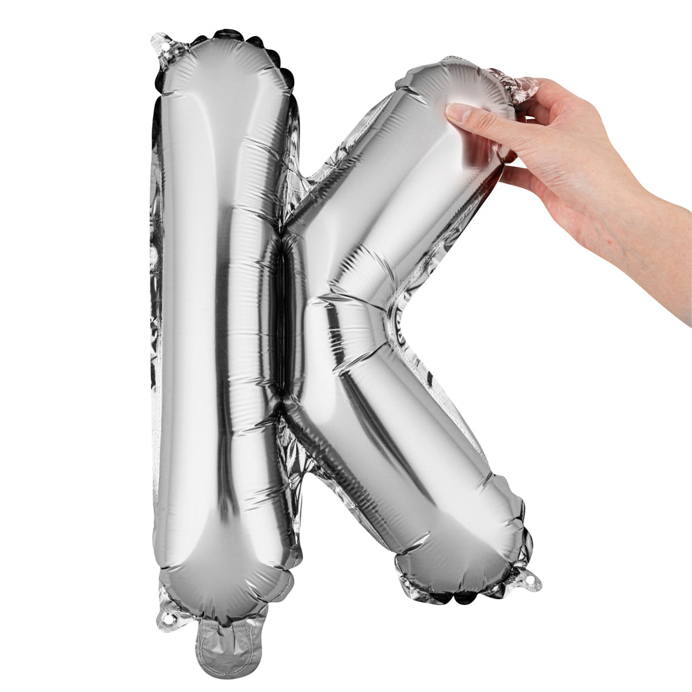 restaurantware Balloonify Silver Mylar Letter K Balloon - 16" - 1 count box