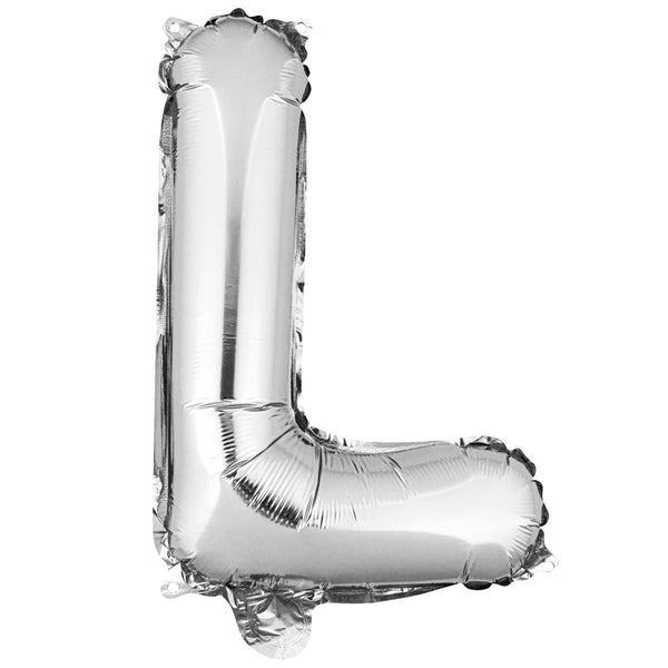 Restaurantware Balloonify Silver Mylar Letter L Balloon - 16" - 1 Count Box