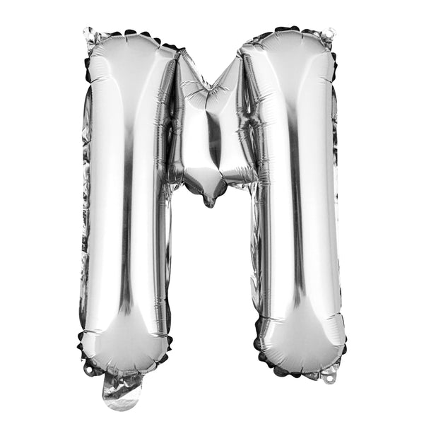 Restaurantware Balloonify Silver Mylar Letter M Balloon - 16" - 1 Count Box