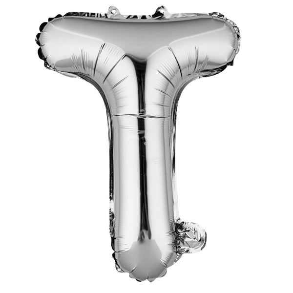 Restaurantware Balloonify Silver Mylar Letter T Balloon - 16" - 1 Count Box