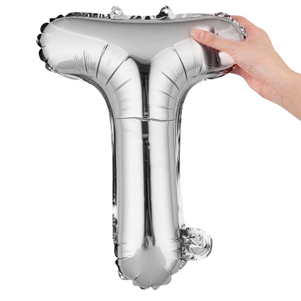 restaurantware Balloonify Silver Mylar Letter T Balloon - 16" - 1 count box