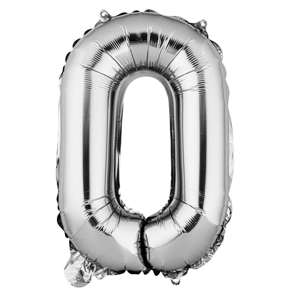Restaurantware Balloonify Silver Mylar Number 0 Balloon - 16" - 1 Count Box
