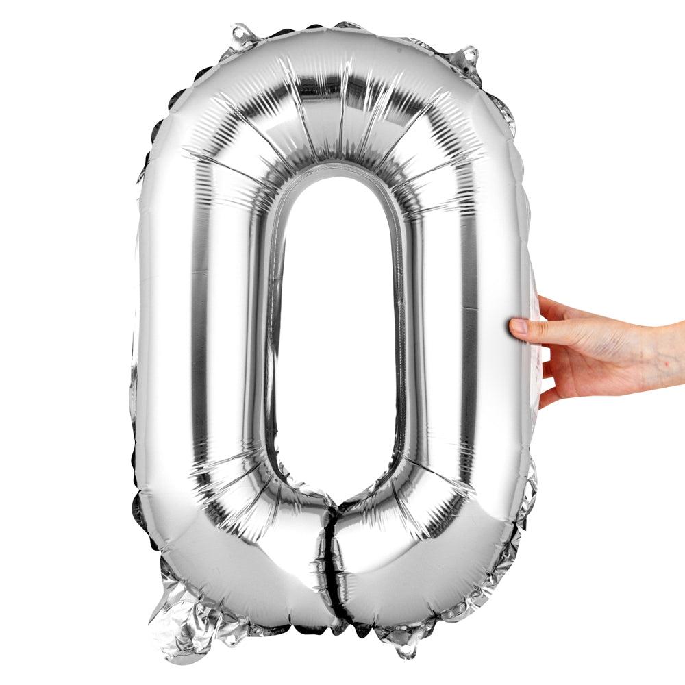 restaurantware Balloonify Silver Mylar Number 0 Balloon - 16" - 1 count box