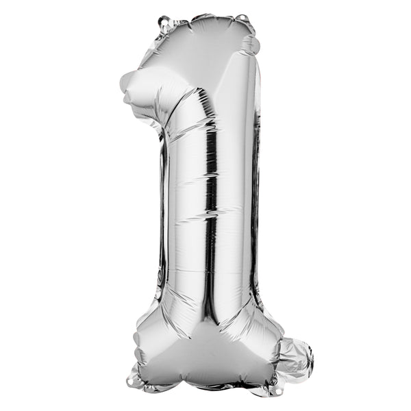 Restaurantware Balloonify Silver Mylar Number 1 Balloon - 16" - 1 Count Box