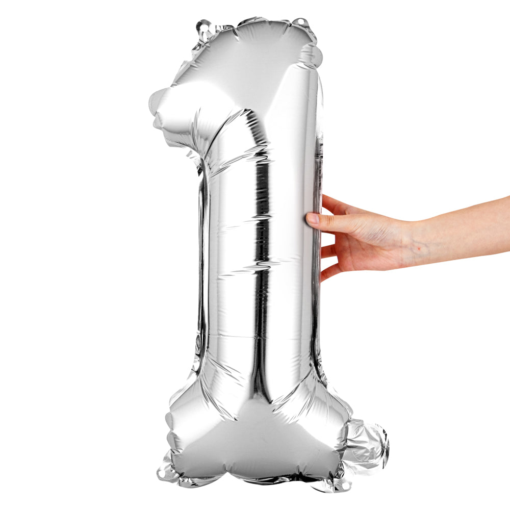 restaurantware Balloonify Silver Mylar Number 1 Balloon - 16" - 1 count box