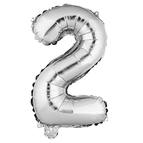 Restaurantware Balloonify Silver Mylar Number 2 Balloon - 16" - 1 Count Box