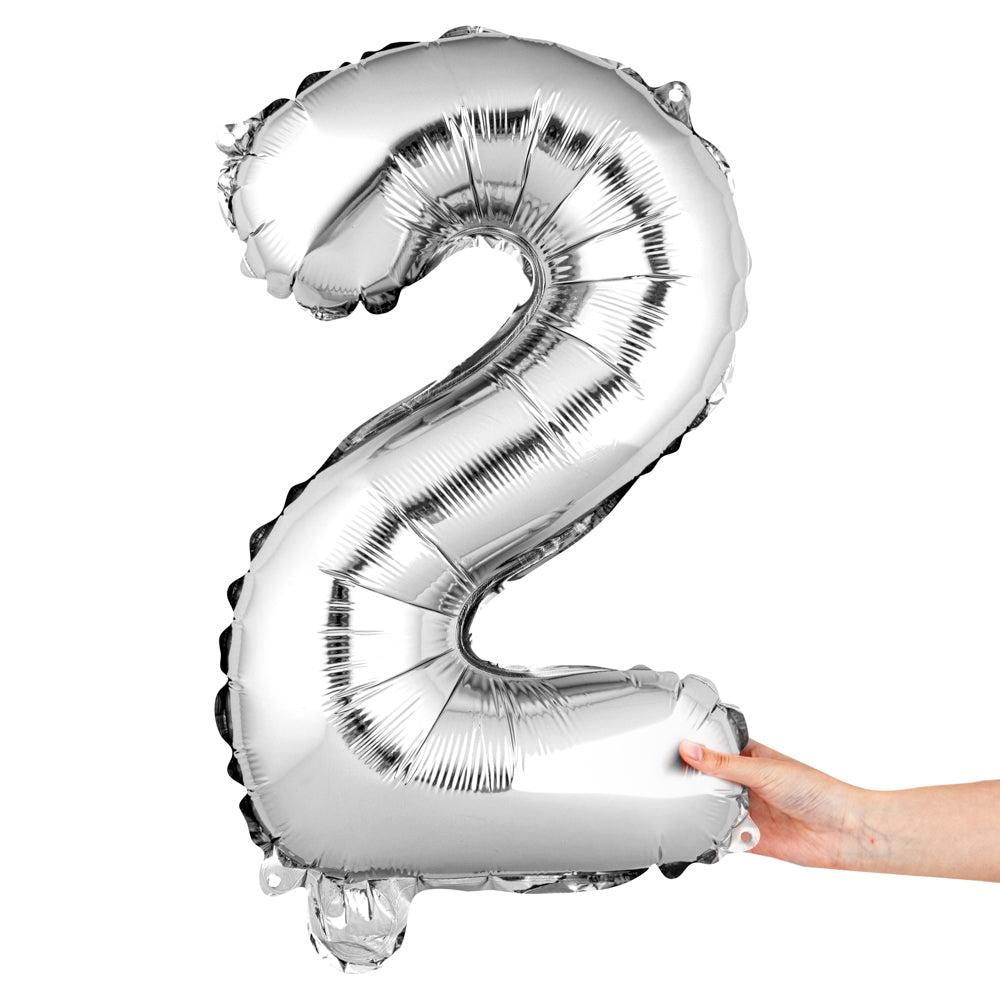 restaurantware Balloonify Silver Mylar Number 2 Balloon - 16" - 1 count box
