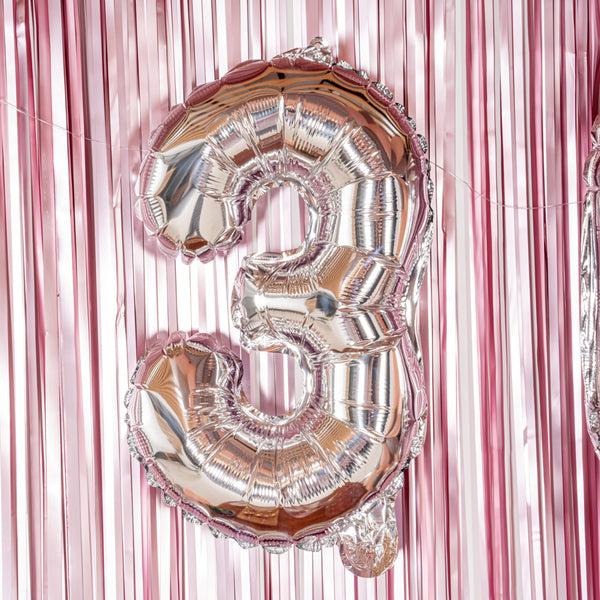 Restaurantware Balloonify Silver Mylar Number 3 Balloon - 16" - 1 Count Box