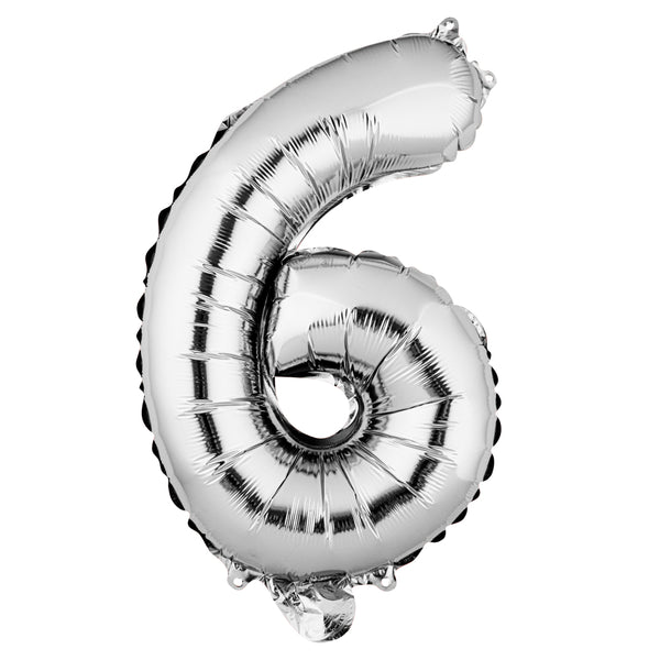 Restaurantware Balloonify Silver Mylar Number 6 Balloon - 16" - 1 Count Box