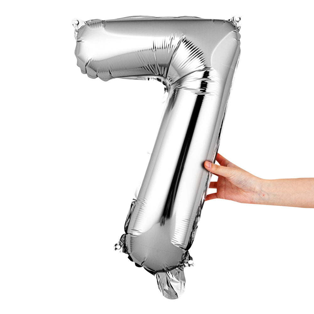 restaurantware Balloonify Silver Mylar Number 7 Balloon - 16" - 1 count box