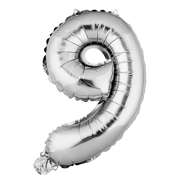 Restaurantware Balloonify Silver Mylar Number 9 Balloon - 16" - 1 Count Box