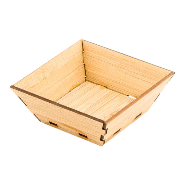Restaurantware Bambuddha 1.5 Oz Square Natural Bamboo Mini Kova Bowl - 2 1/2" X 2 1/2" X 1" - 100 Count Box