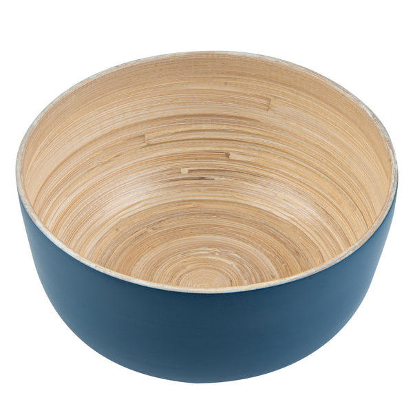 Restaurantware Bambuddha 15 Oz Round Blue Spun Bamboo Small Salad Bowl - 7 3/4" X 7 3/4" X 4" - 1 Count Box
