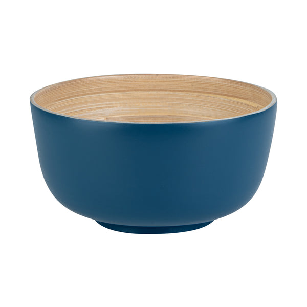 Restaurantware Bambuddha 15 Oz Round Blue Spun Bamboo Small Salad Bowl - 7 3/4" X 7 3/4" X 4" - 1 Count Box